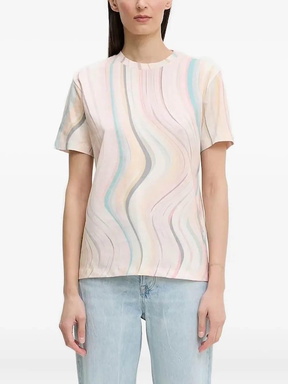 PS Paul Smith wave-print T-shirt Veelkleurig