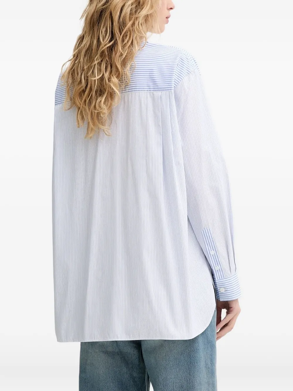 PS Paul Smith Gestreept shirt met vlakken - Blauw
