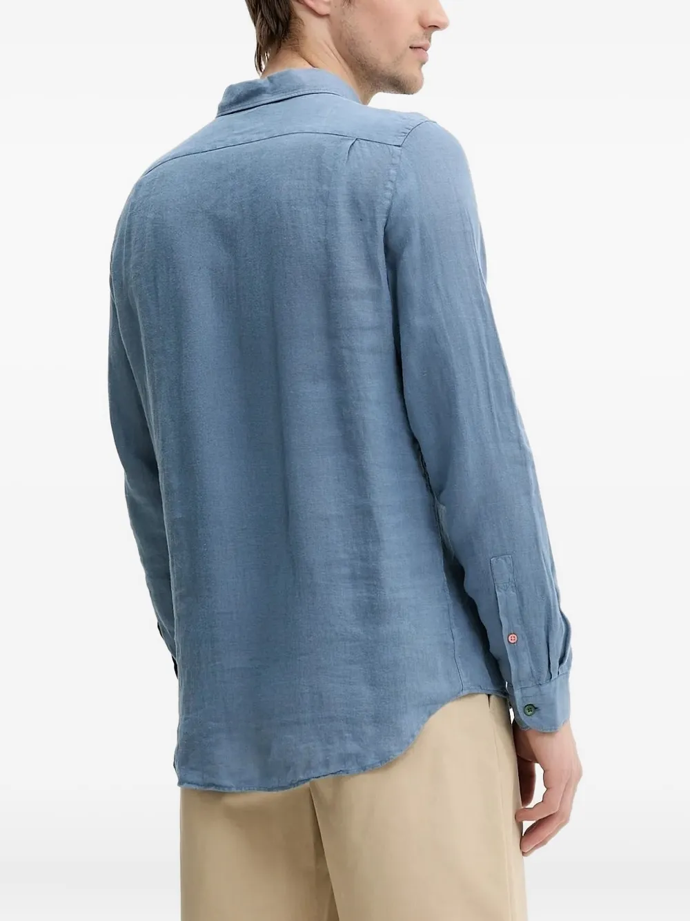 PS Paul Smith multicoloured-buttons linen shirt - Blauw
