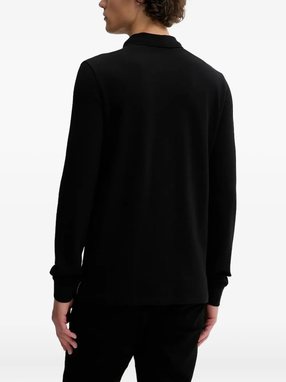 PS Paul Smith Zebra-emblem long-sleeve polo shirt - Zwart
