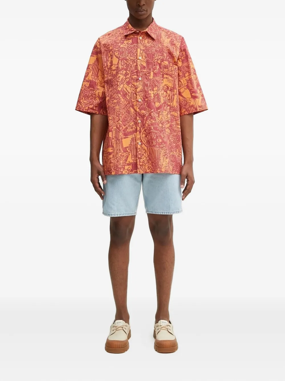 Marcelo Burlon County of Milan Overhemd met abstracte print - Oranje