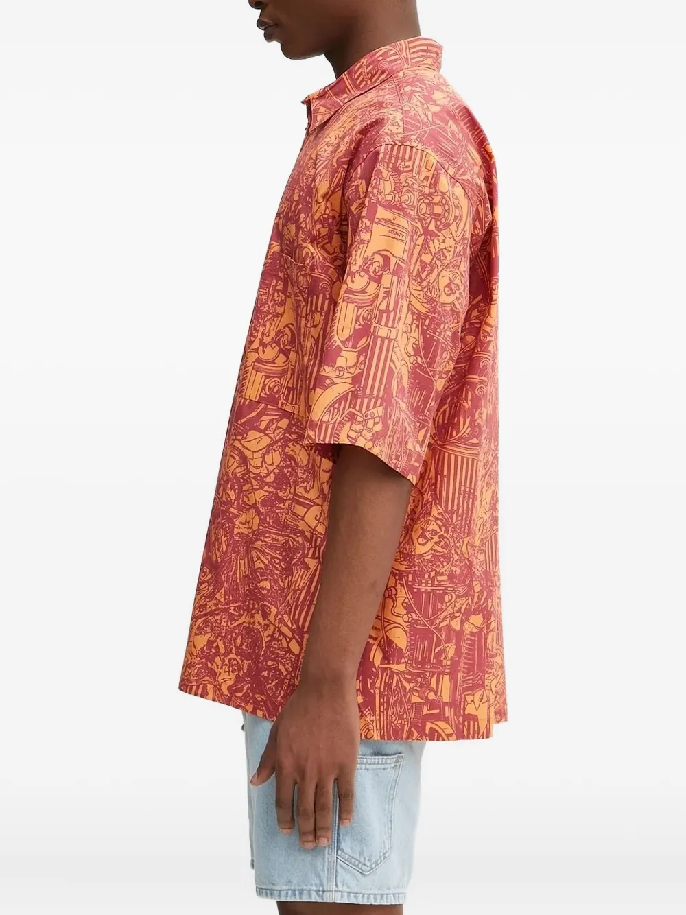 Marcelo Burlon County of Milan abstract-print short-sleeve shirt Oranje