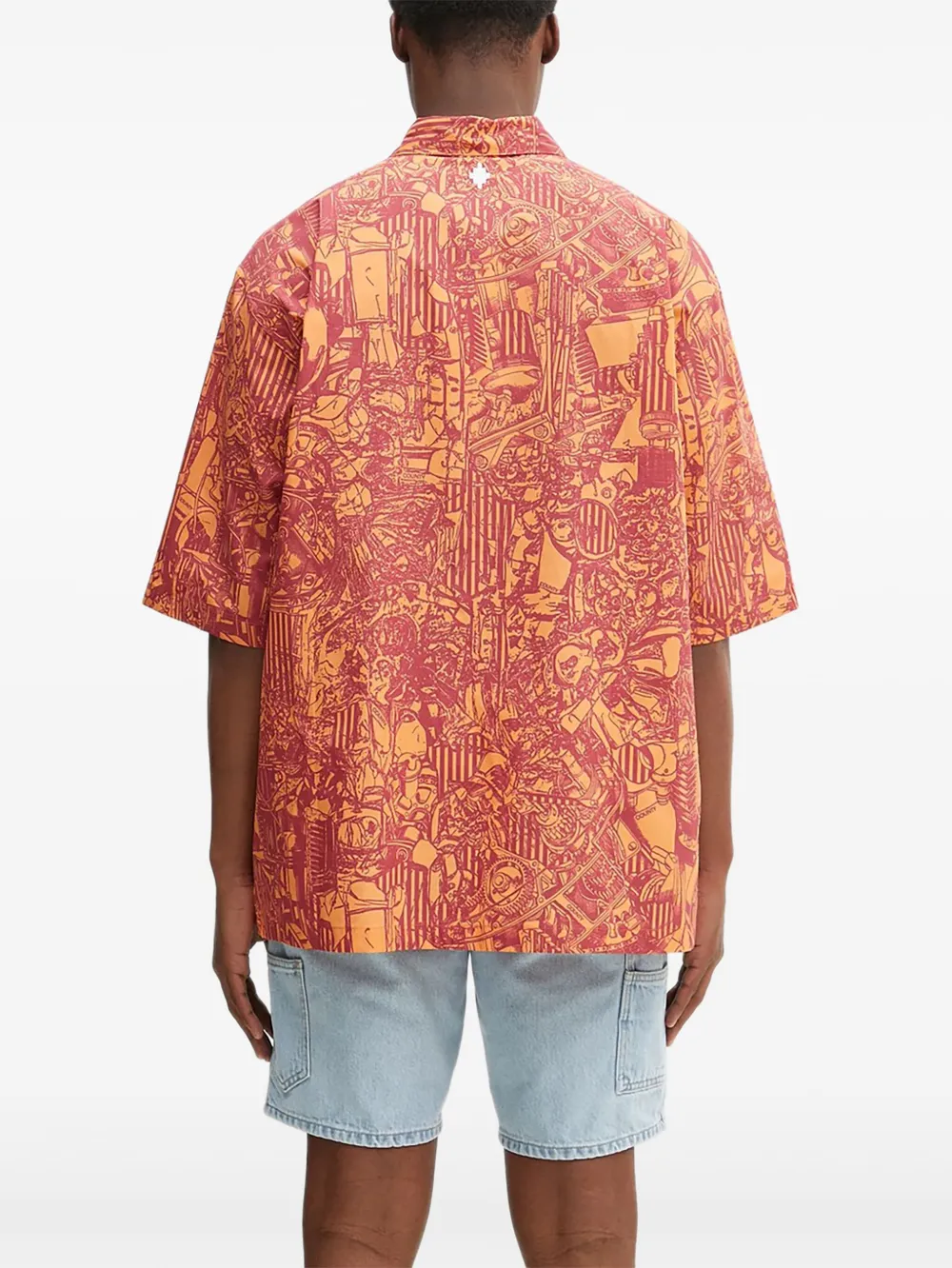 Marcelo Burlon County of Milan abstract-print short-sleeve shirt Oranje