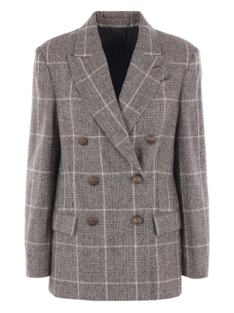 Brunello Cucinelli checked double-breasted blazer