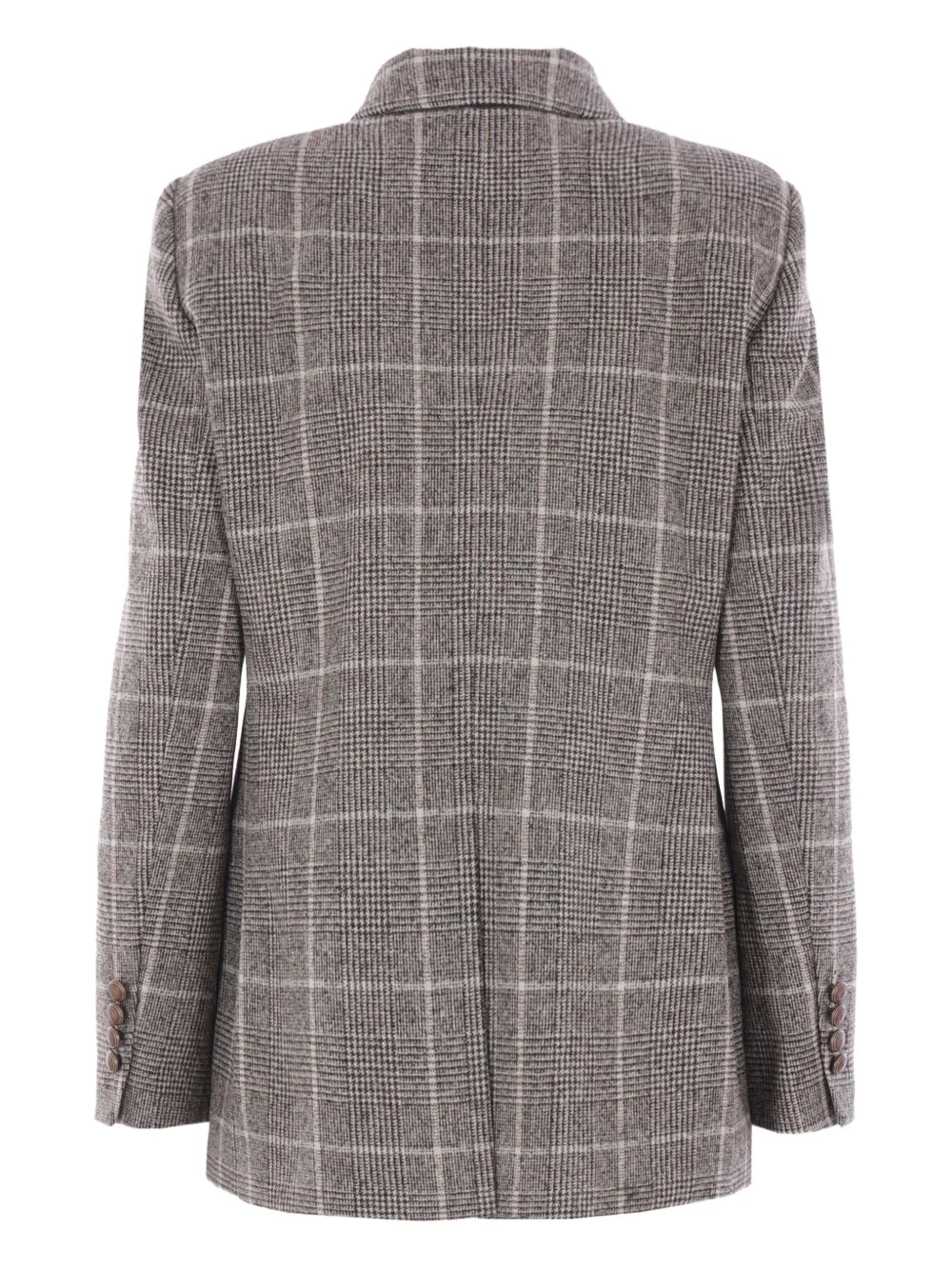 Brunello Cucinelli checked double-breasted blazer Bruin