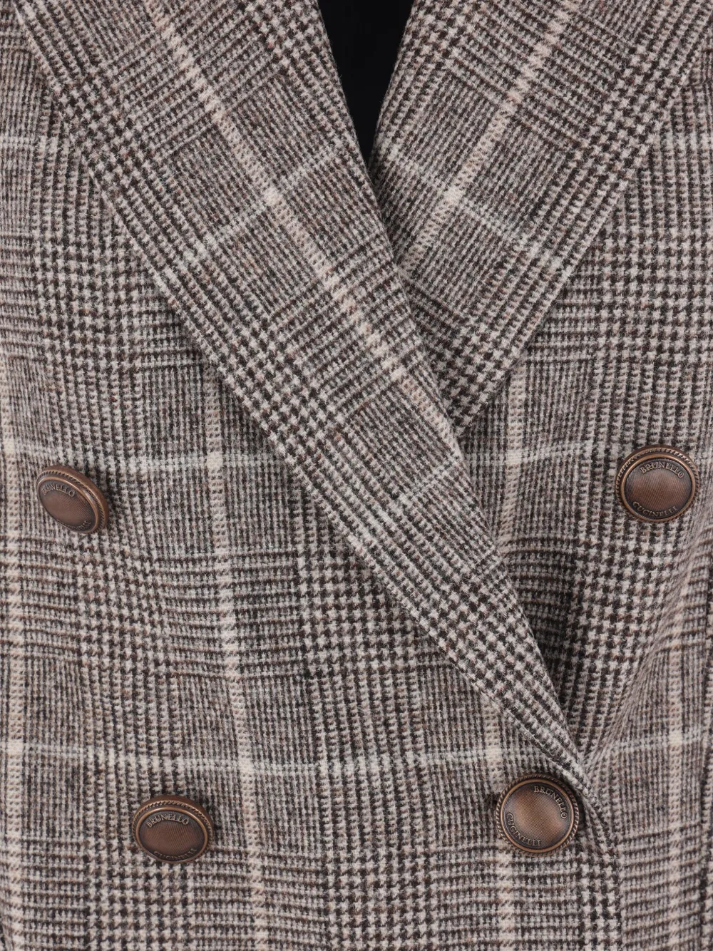 Brunello Cucinelli checked double-breasted blazer Bruin