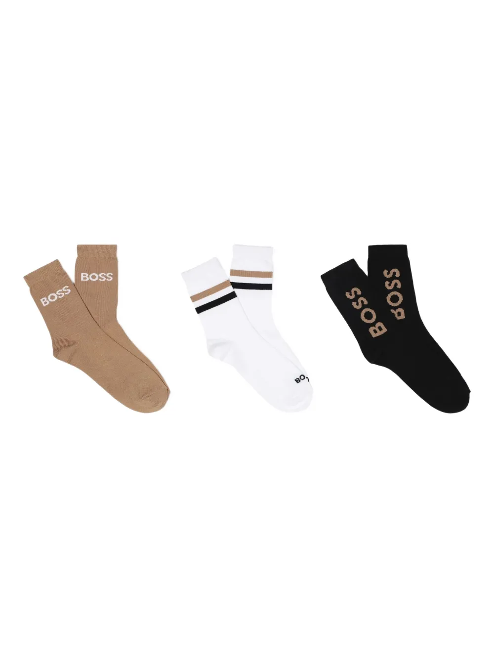 Bosswear Logo Cotton Socks (pack Of Three) In Multi
