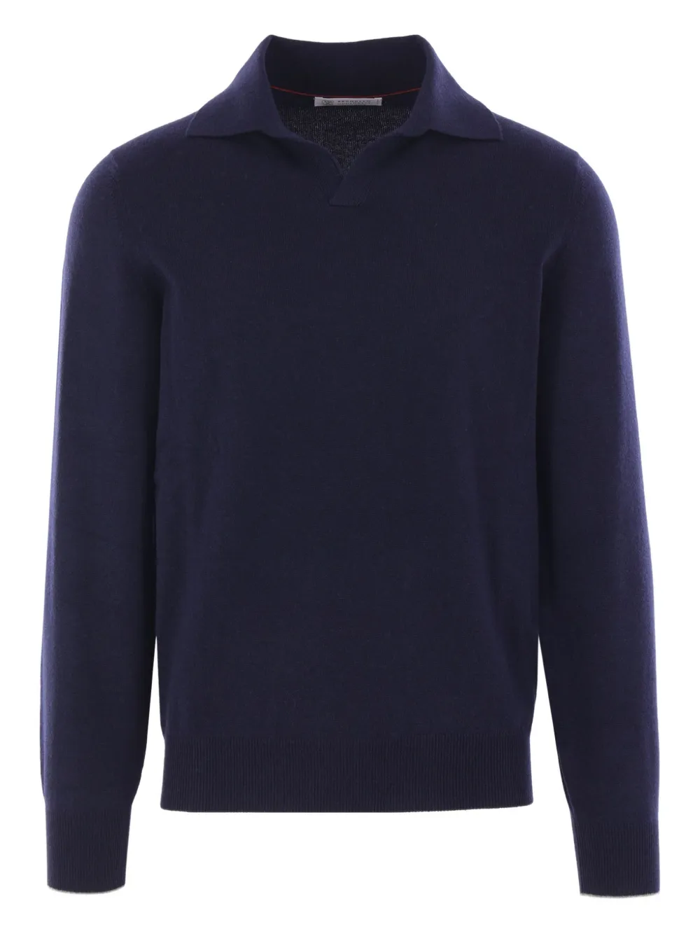 Brunello Cucinelli polo-neck cashmere sweater Blauw