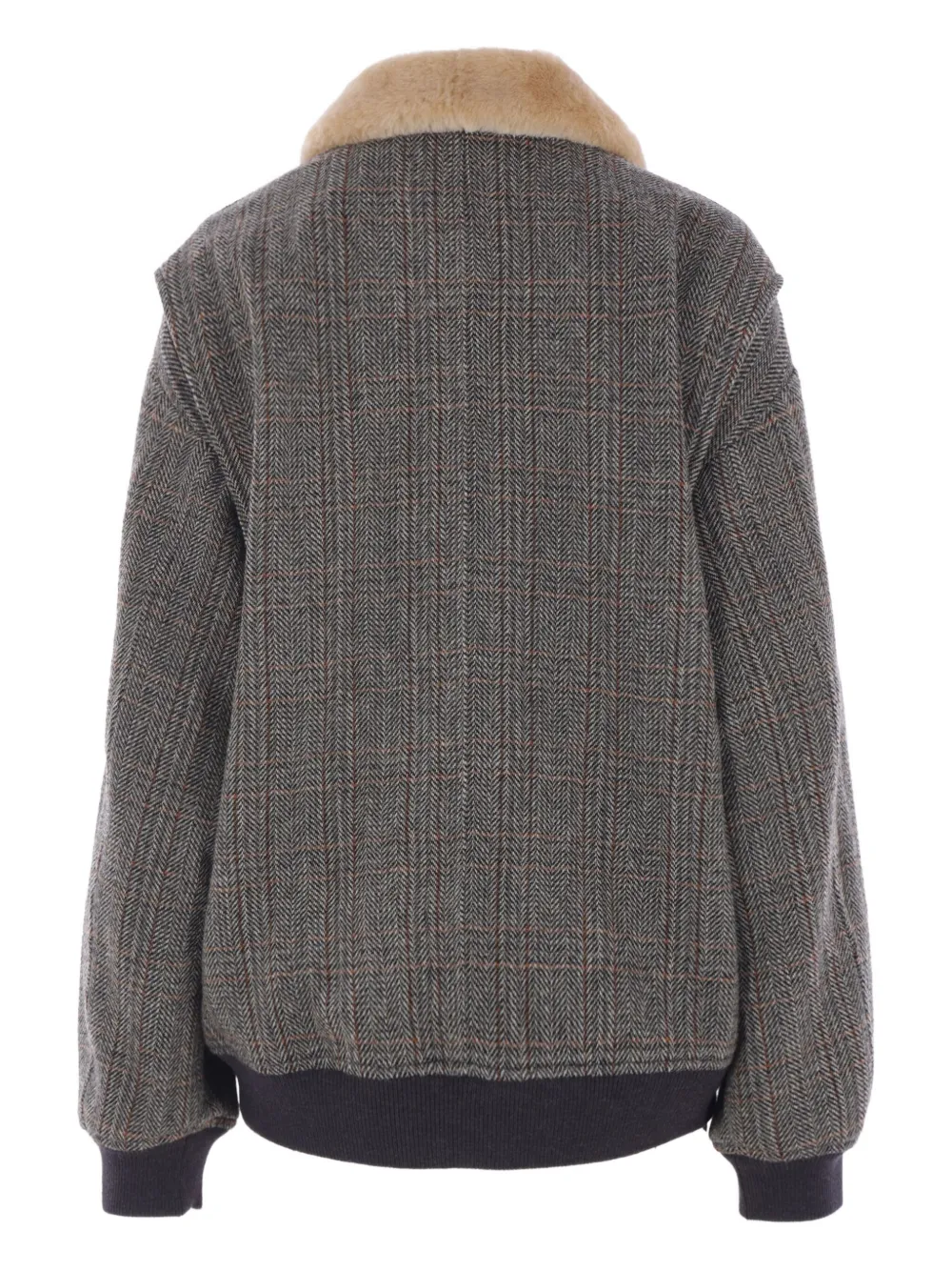 Miu herringbone-pattern jacket Grijs