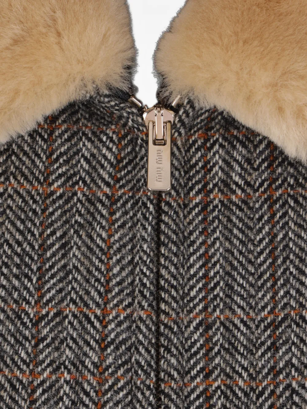 Miu herringbone-pattern jacket Grijs
