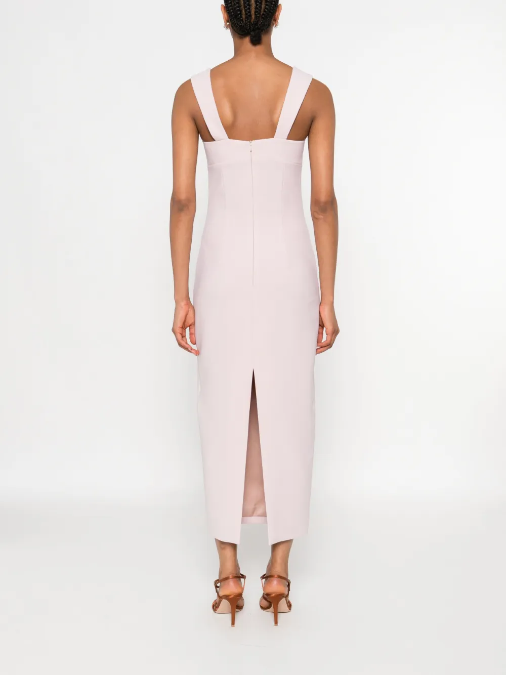 SILK LOVE & LACE Theodora midi-jurk Beige