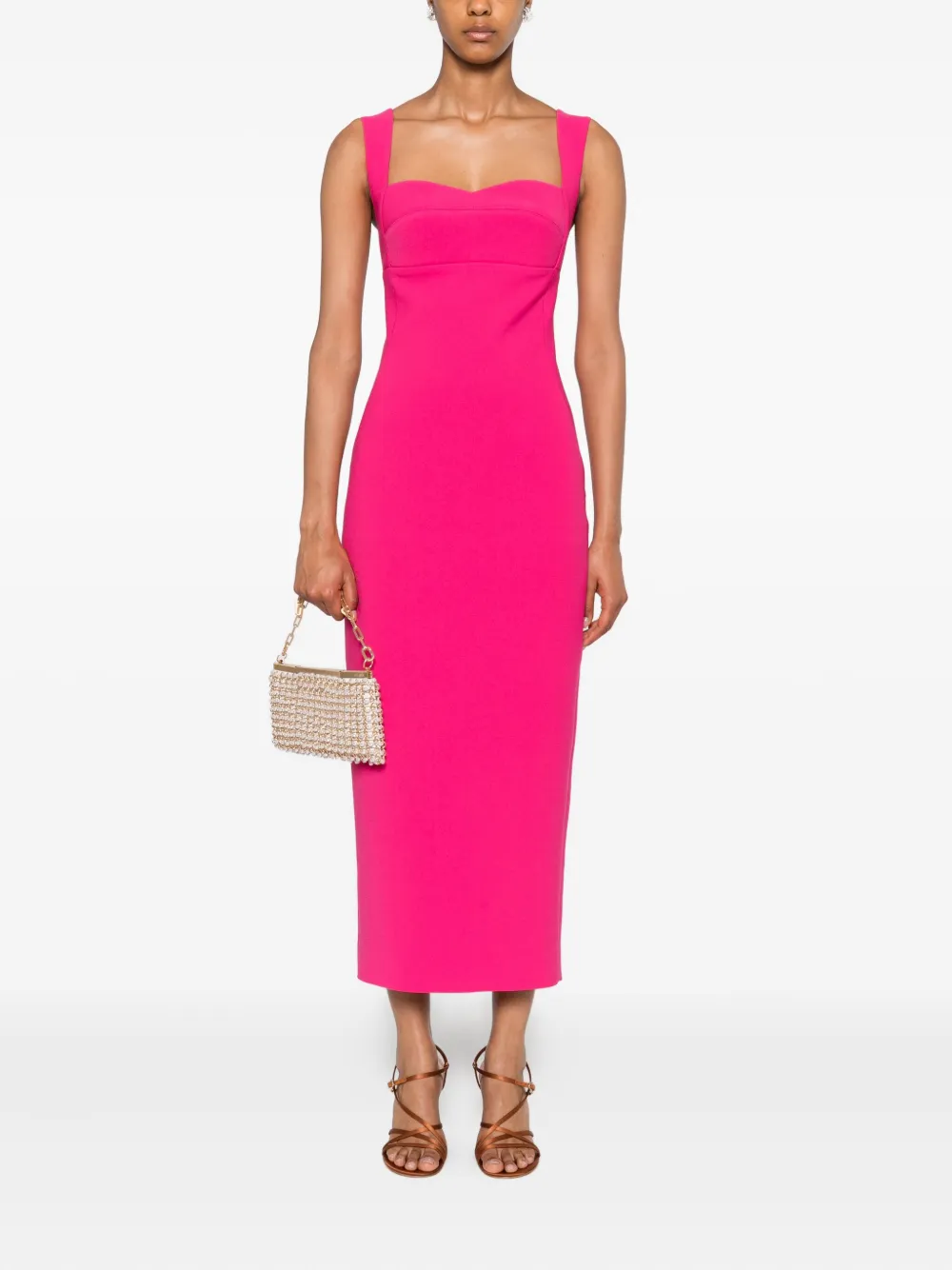 SILK LOVE & LACE Theodora midi-jurk - Roze