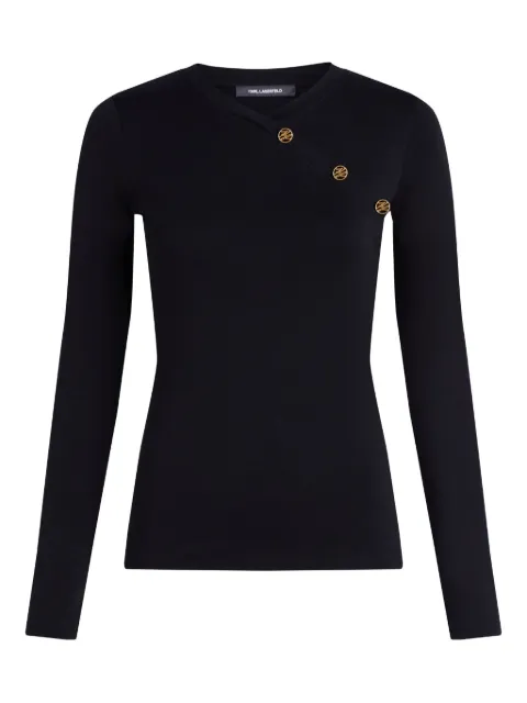 Karl Lagerfeld button-embellished long-sleeve top