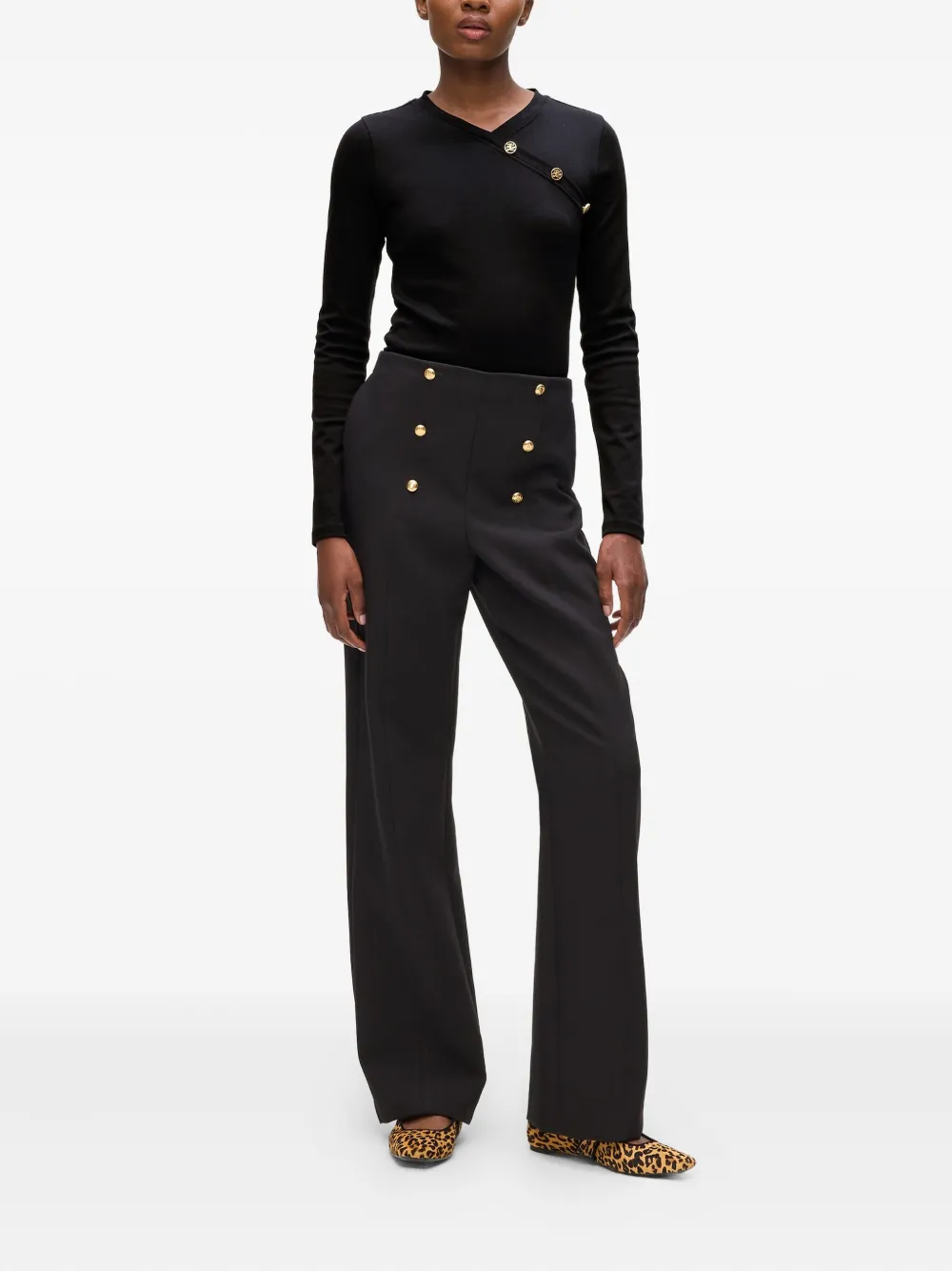 Karl Lagerfeld button-embellished long-sleeve top | T-Shirts & Jersey Shirts | Image 2