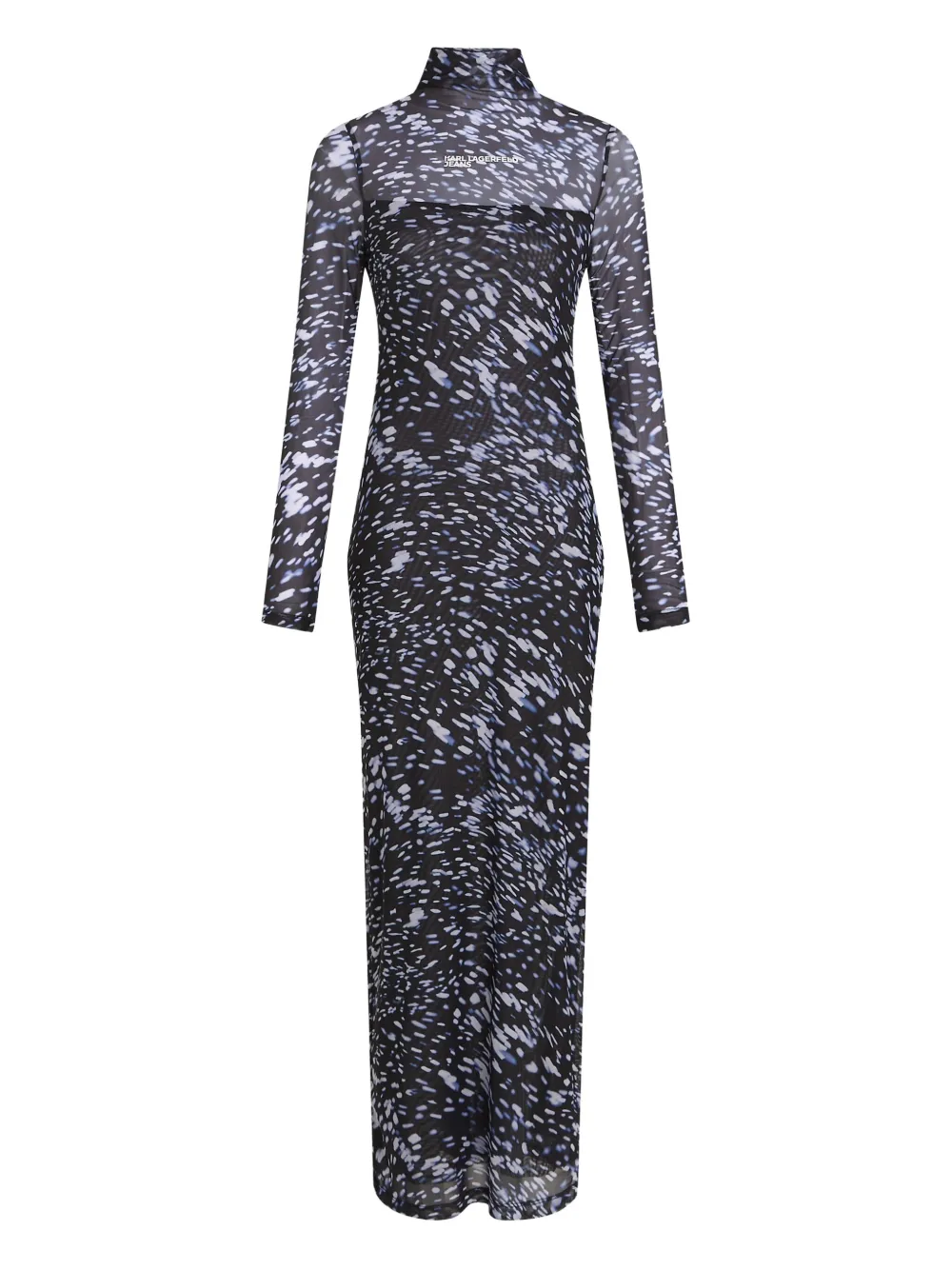 Karl Lagerfeld Jeans mesh high-neck dress | Blue | Image 1