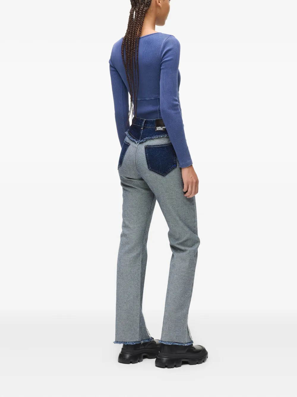 Karl Lagerfeld Jeans High-rise Straight-leg Jeans In Blue