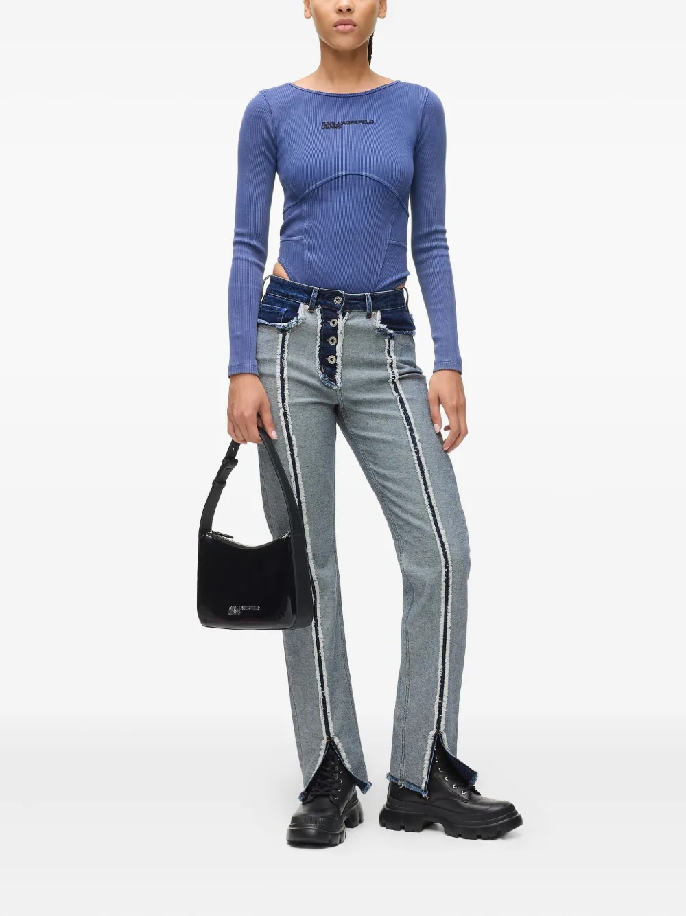 Karl Lagerfeld Jeans High-rise Straight-leg Jeans In Blue