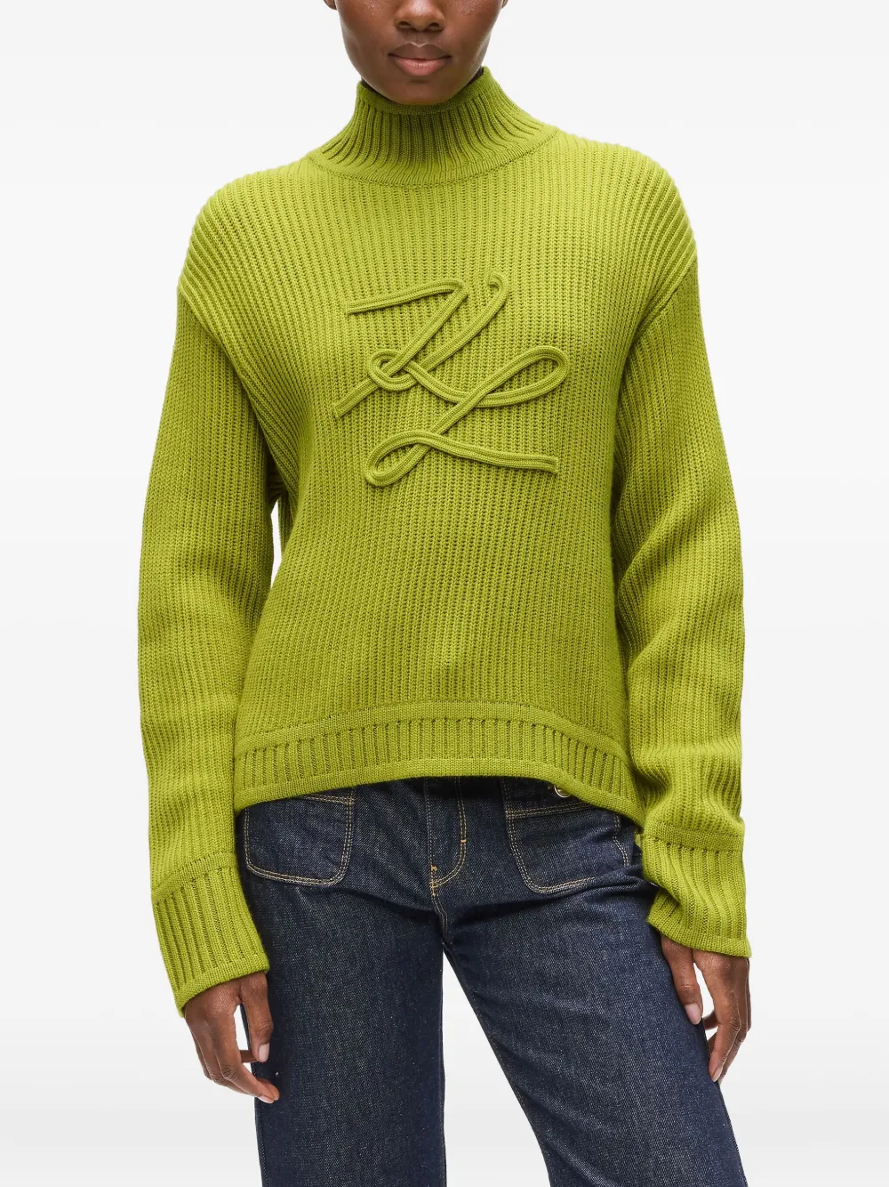 Karl Lagerfeld Trui met geborduurd logo Groen