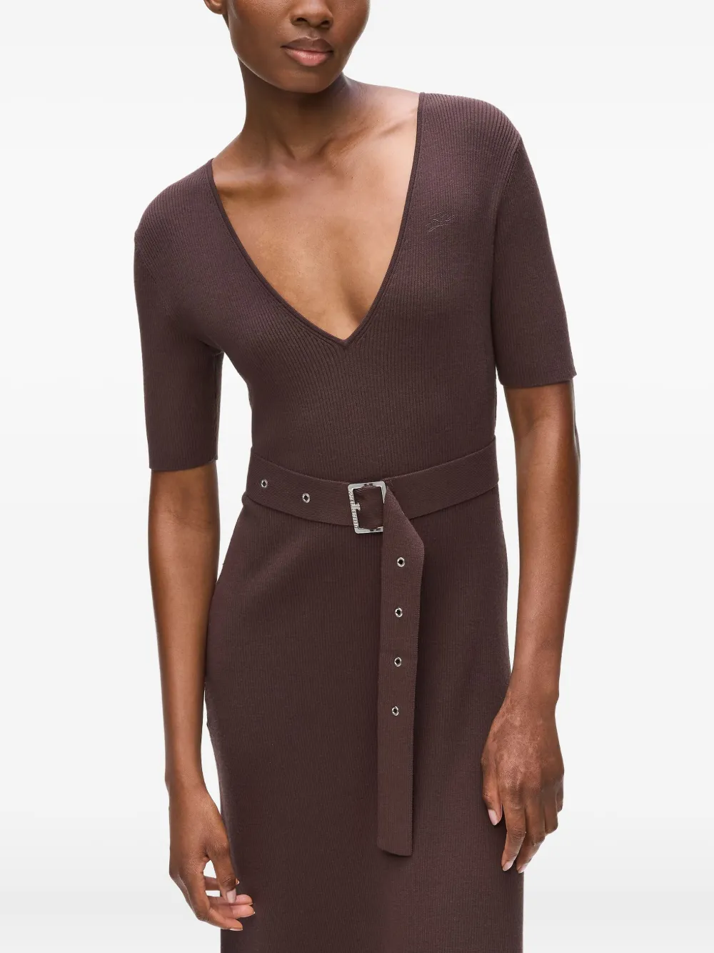 Karl Lagerfeld Gebreide midi-jurk Bruin