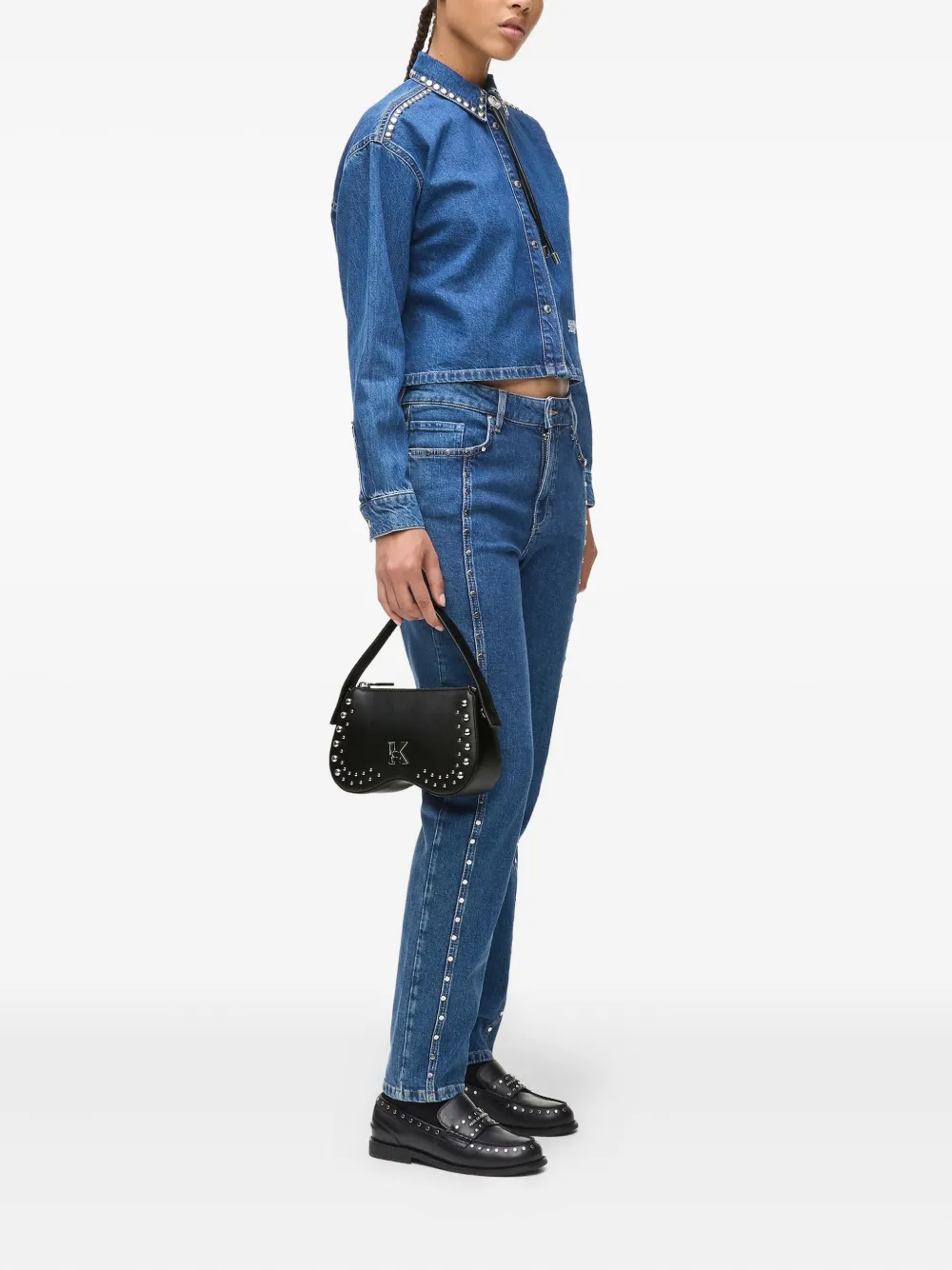 Karl Lagerfeld Jeans stud-embellished top-handle shoulder bag | Image 2