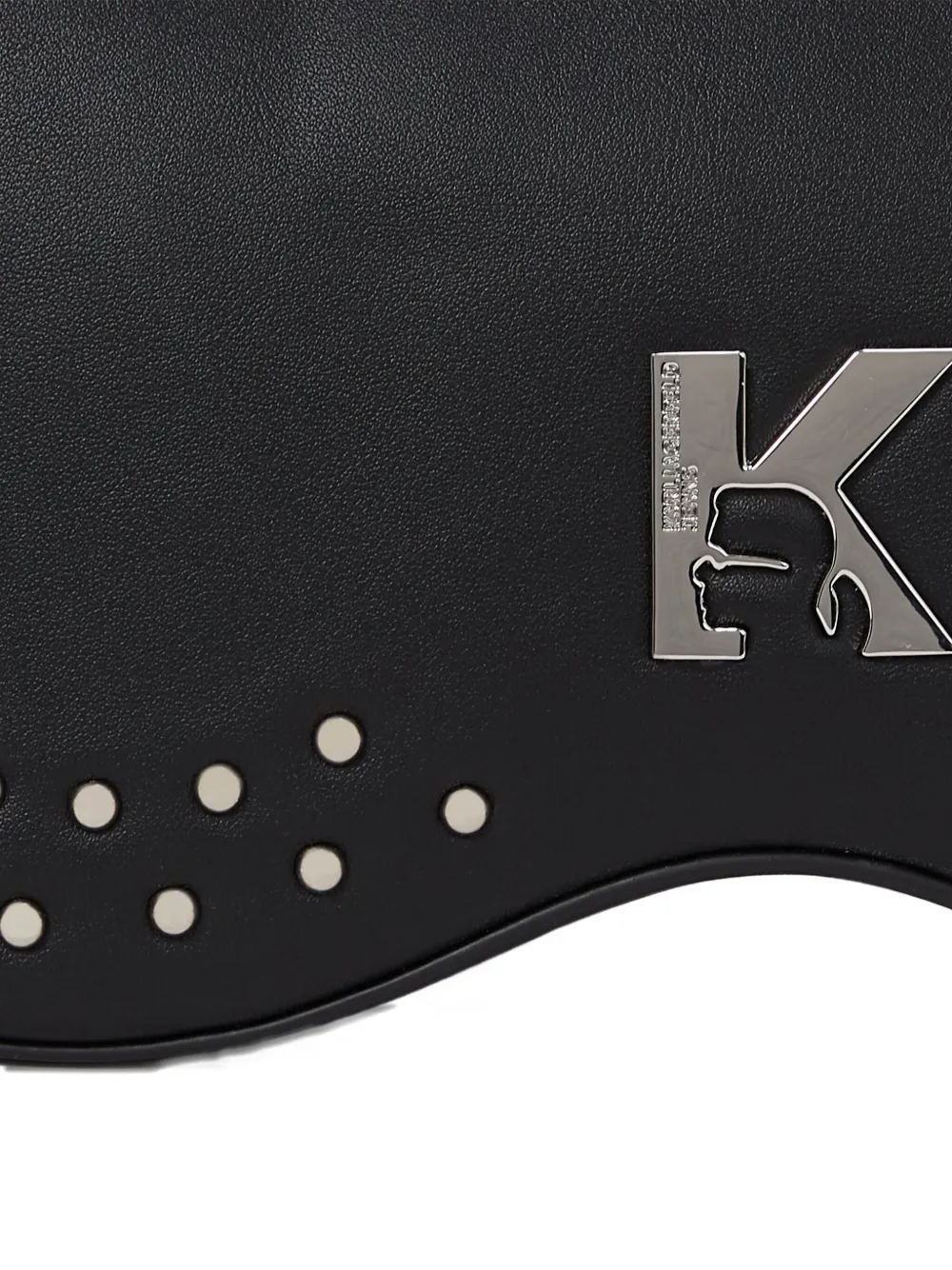 Karl Lagerfeld Jeans Schoudertas verfraaid met studs en handgreep Zwart