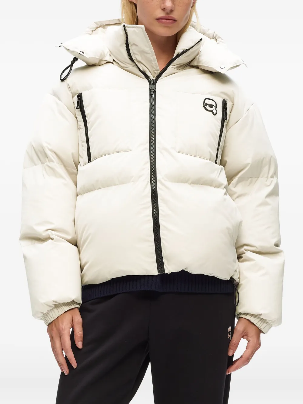 Karl Lagerfeld Donsjack met capuchon Wit