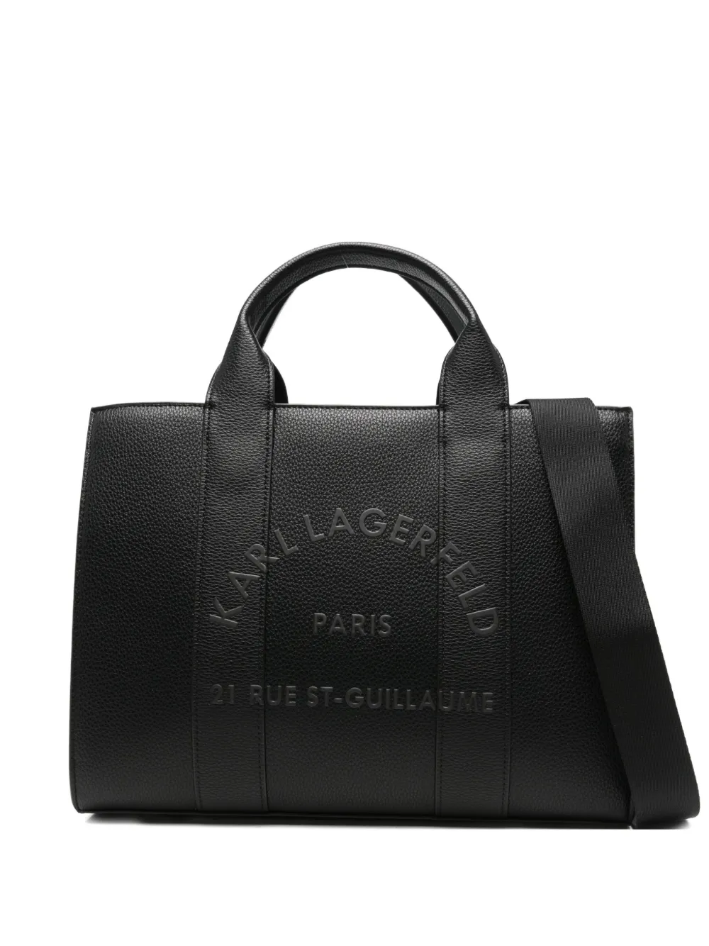 Karl Lagerfeld Borsa tote Rue St-Guillaume media con logo - Nero