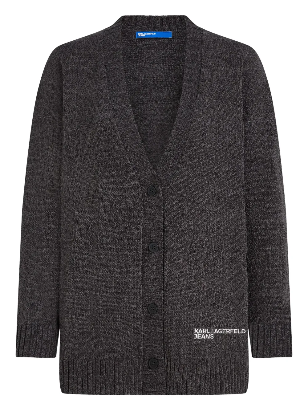 Karl Lagerfeld Jeans Cardigan con logo ricamato - Grigio