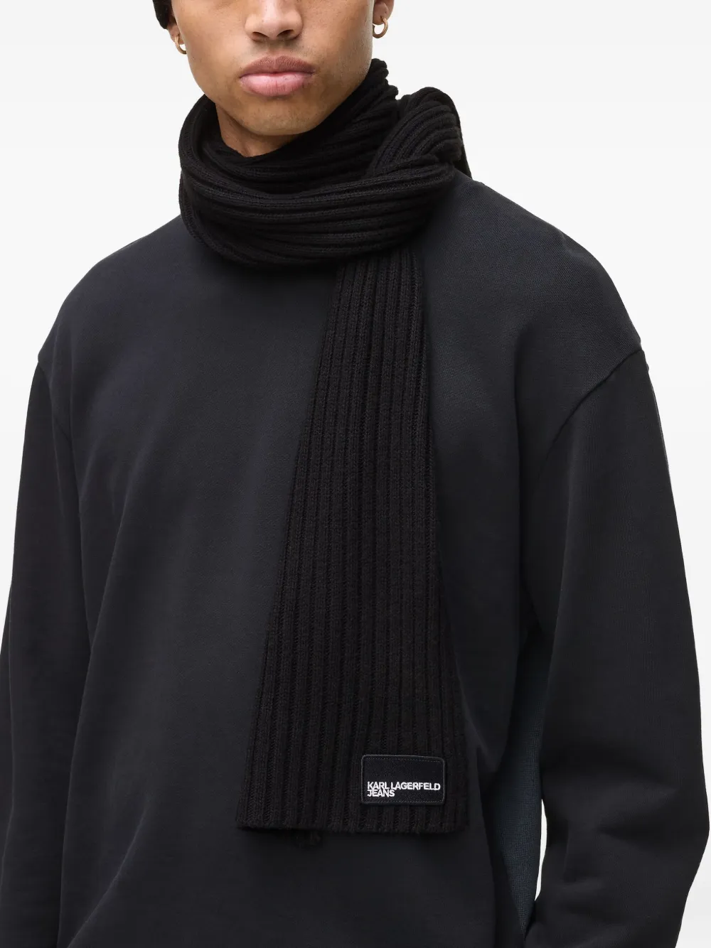 Karl Lagerfeld Jeans Sjaal met logopatch Zwart