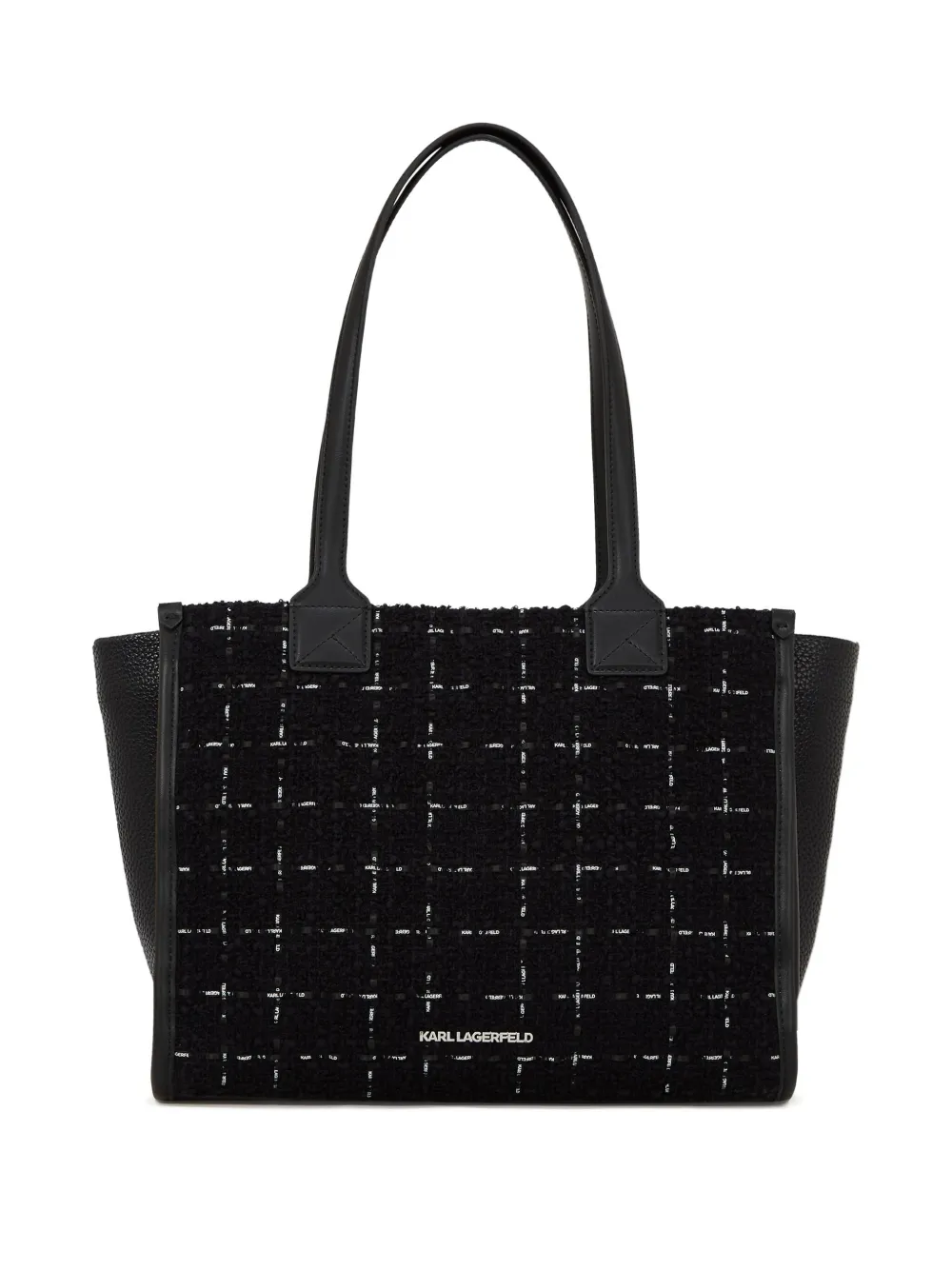 Karl Lagerfeld Medium K Skare bouclé shopper Zwart