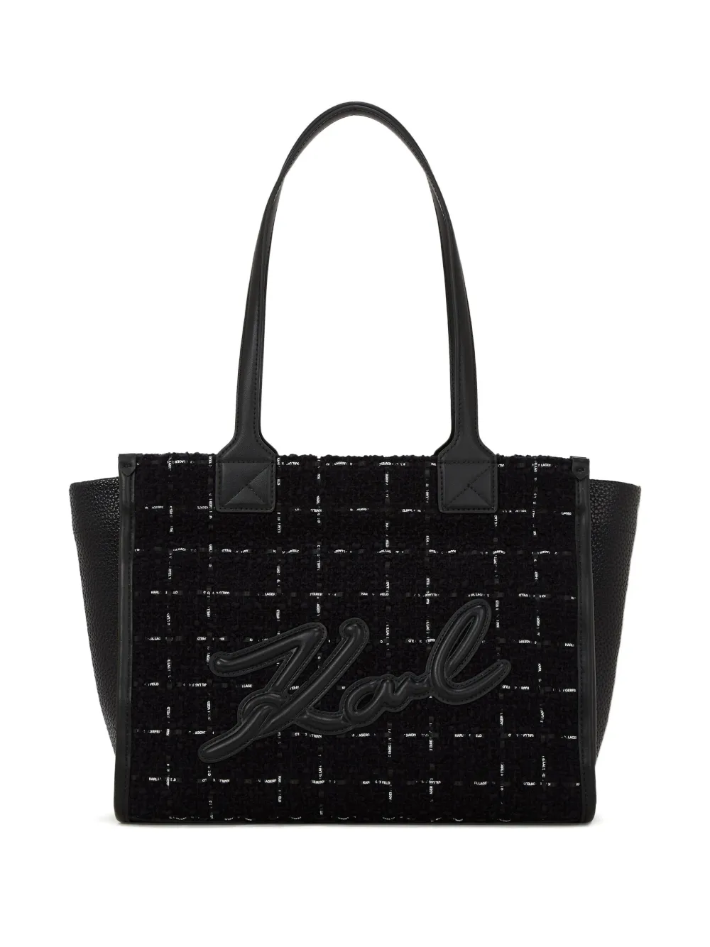 Karl Lagerfeld Borsa tote K/Skuare media in bouclé - Nero