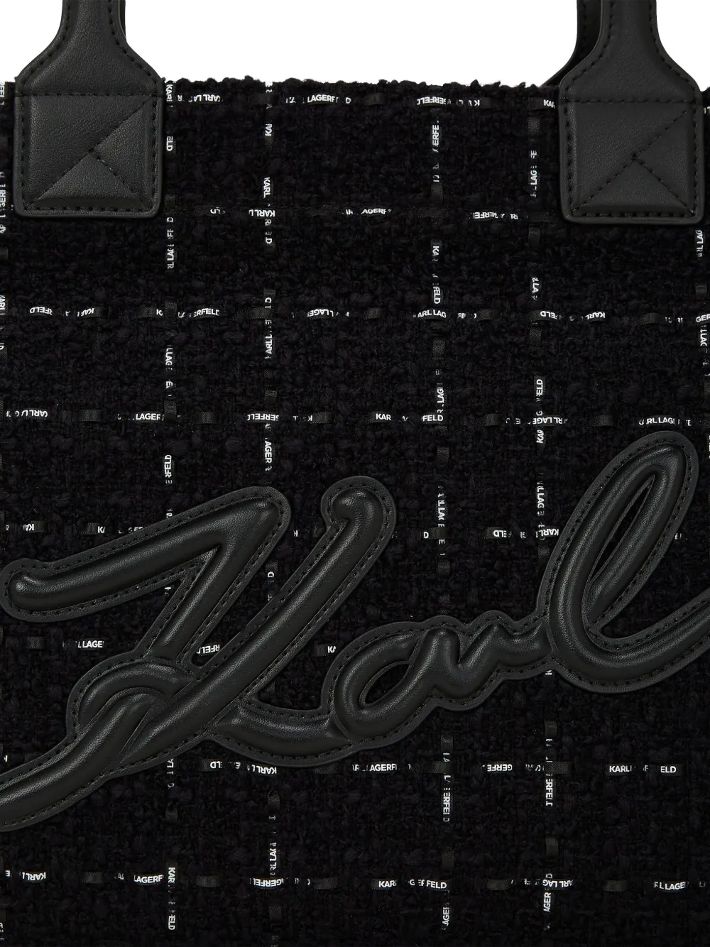 Karl Lagerfeld Medium K Skare bouclé shopper Zwart