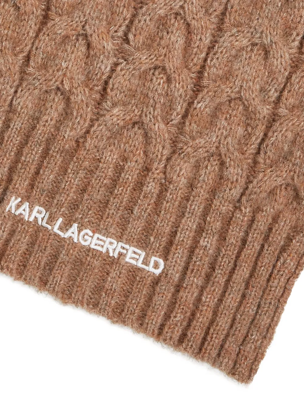 Karl Lagerfeld Sjaal met geborduurd logo Bruin