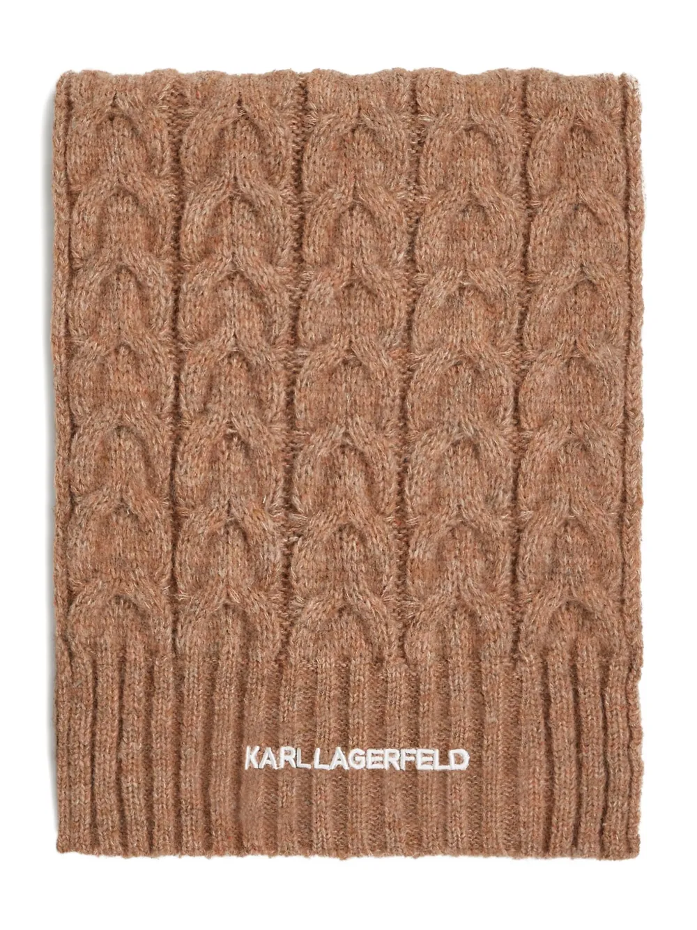 Karl Lagerfeld Sciarpa con logo ricamato - Marrone