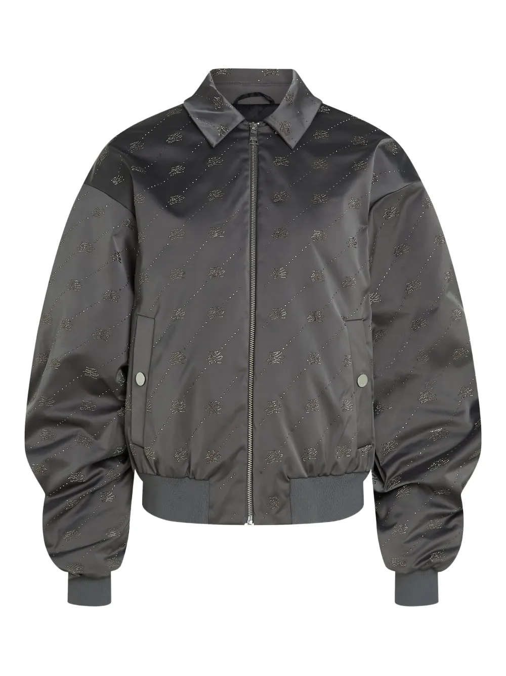 Karl Lagerfeld Bomber trapuntato con logo - Grigio