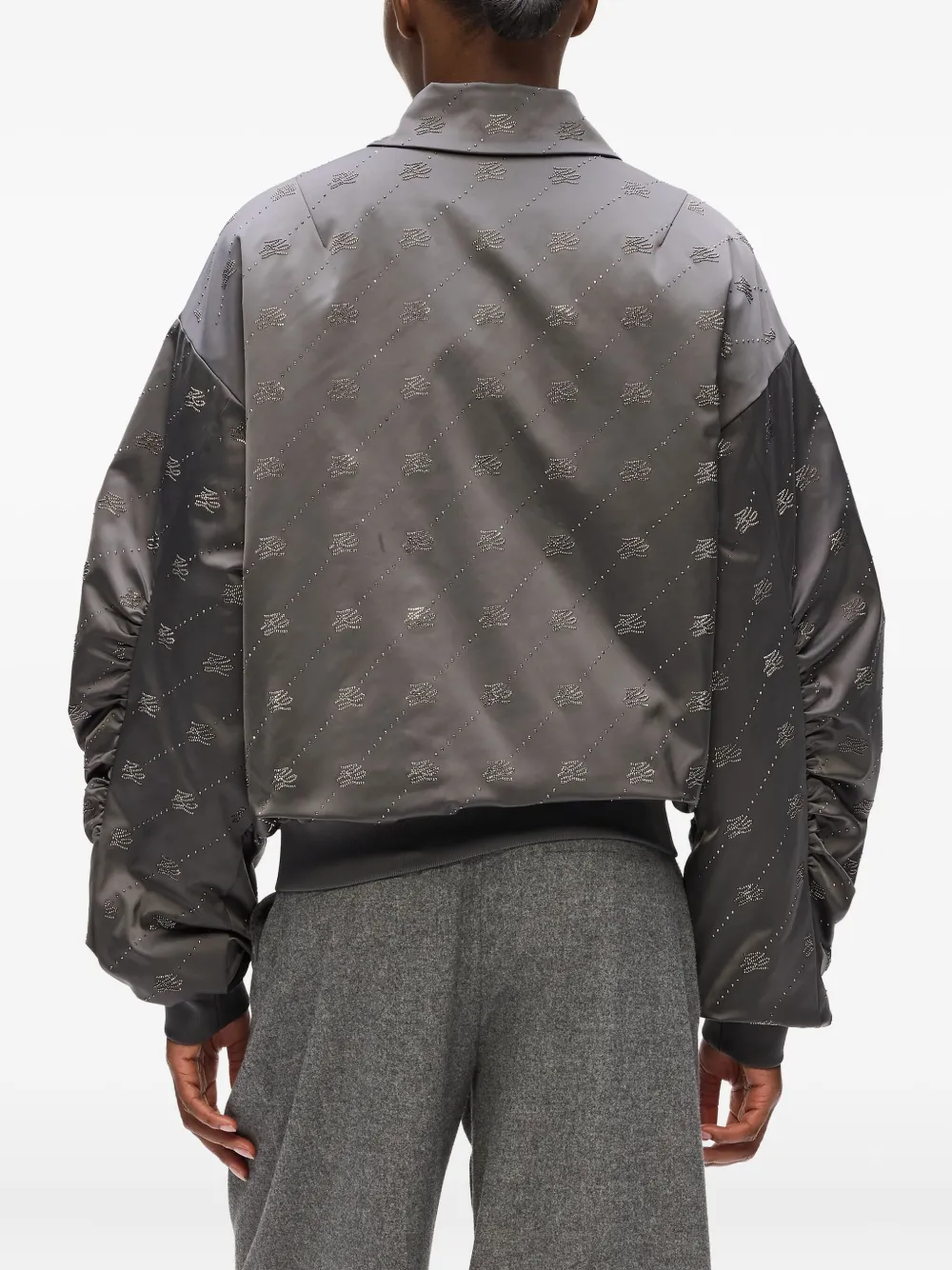 Karl Lagerfeld Bomberjack met logo Grijs