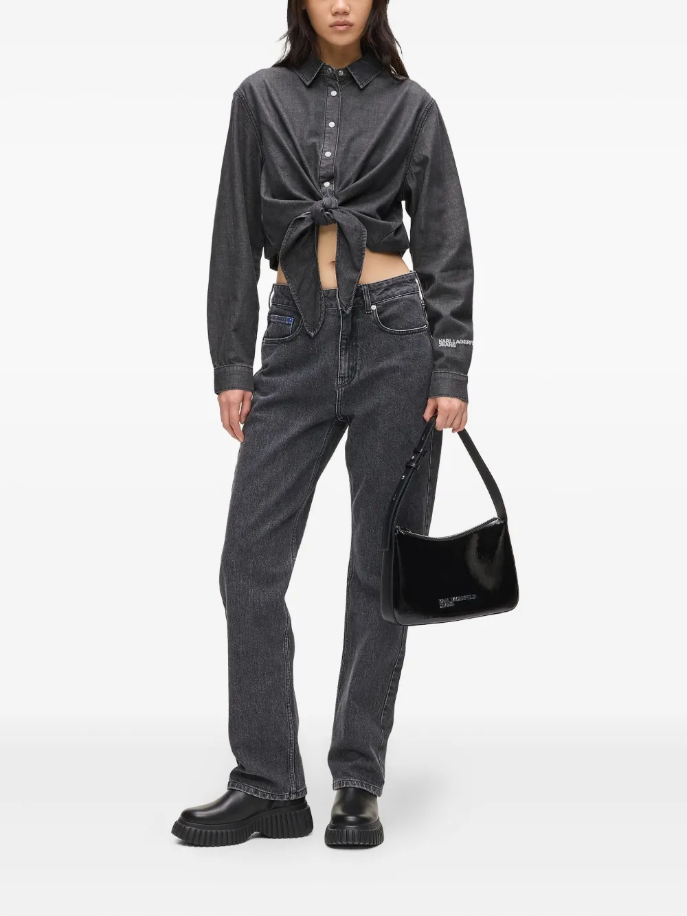Karl Lagerfeld Jeans Denim blouse - Zwart