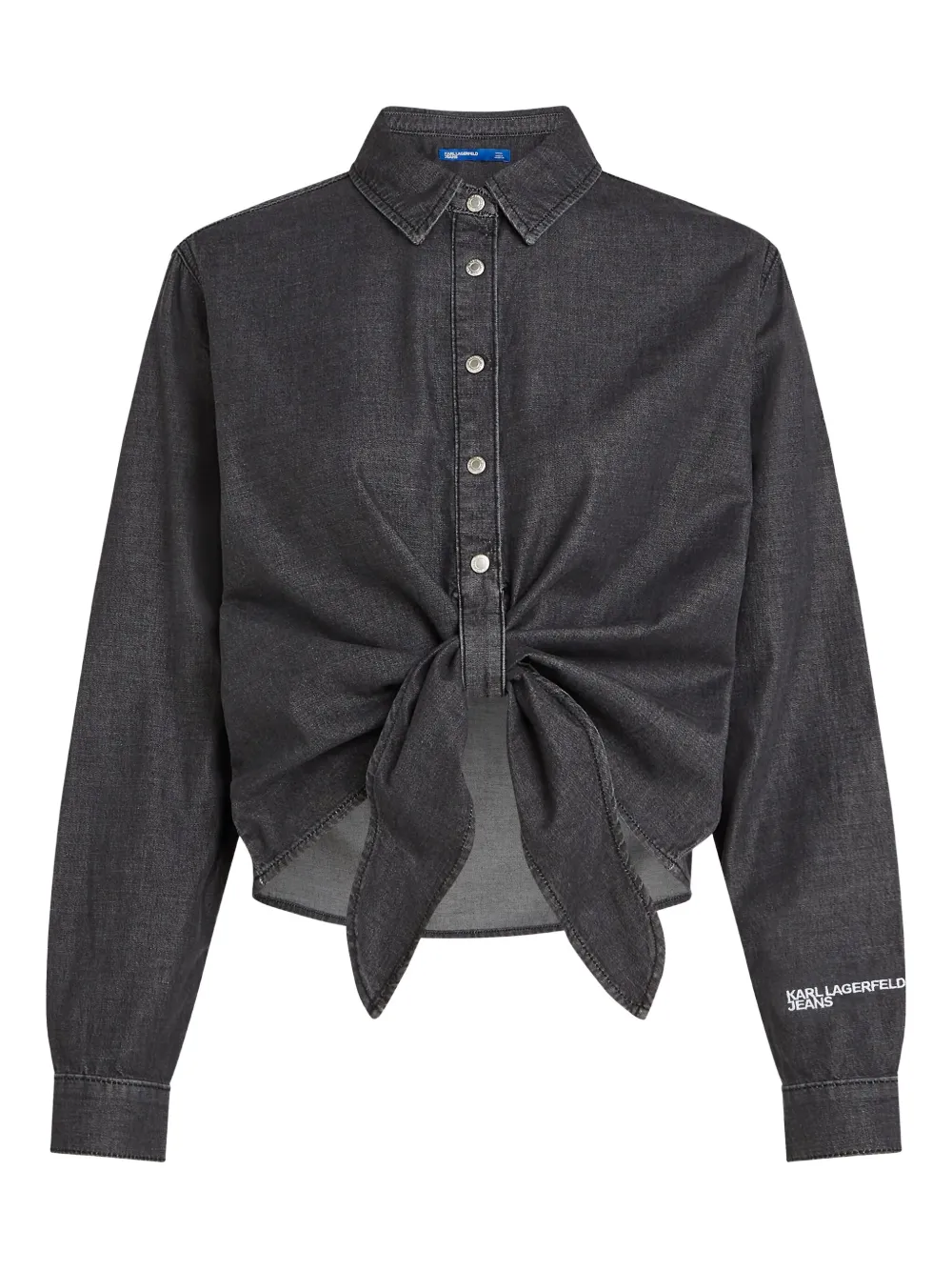 Karl Lagerfeld Jeans tie-front denim shirt | Black | Image 1