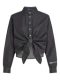 Karl Lagerfeld Jeans tie-front denim shirt - Black
