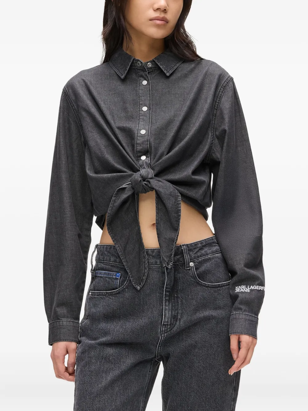 Karl Lagerfeld Jeans Denim blouse Zwart