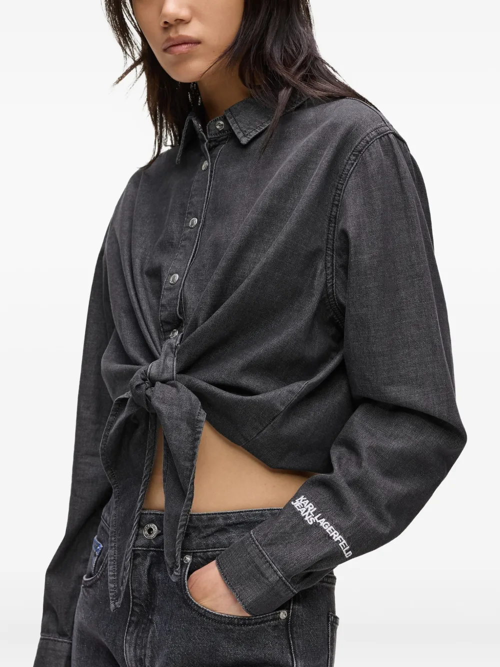 Karl Lagerfeld Jeans Denim blouse Zwart