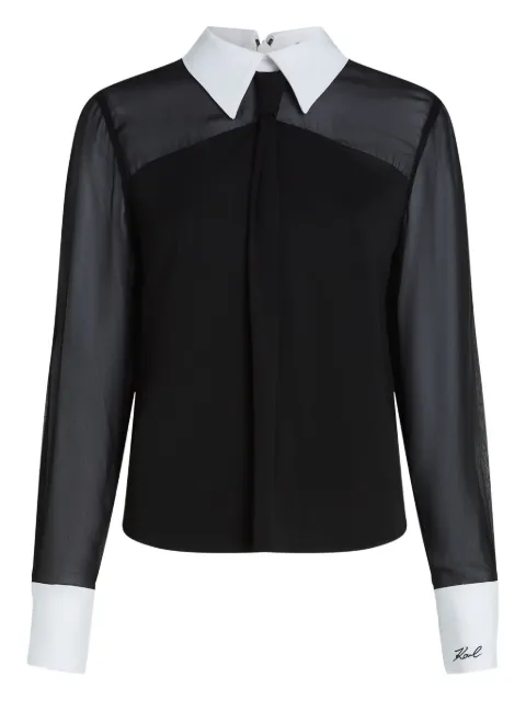 Karl Lagerfeld sheer-panel blouse