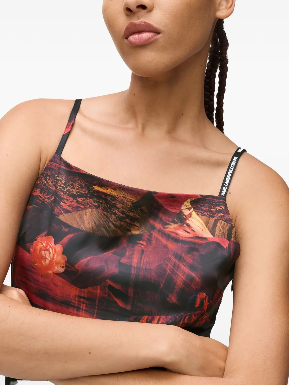 Karl Lagerfeld Jeans Onderjurk met print Rood