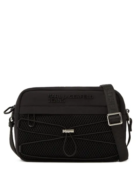 Karl Lagerfeld Jeans logo-plaque mesh-panel messenger bag