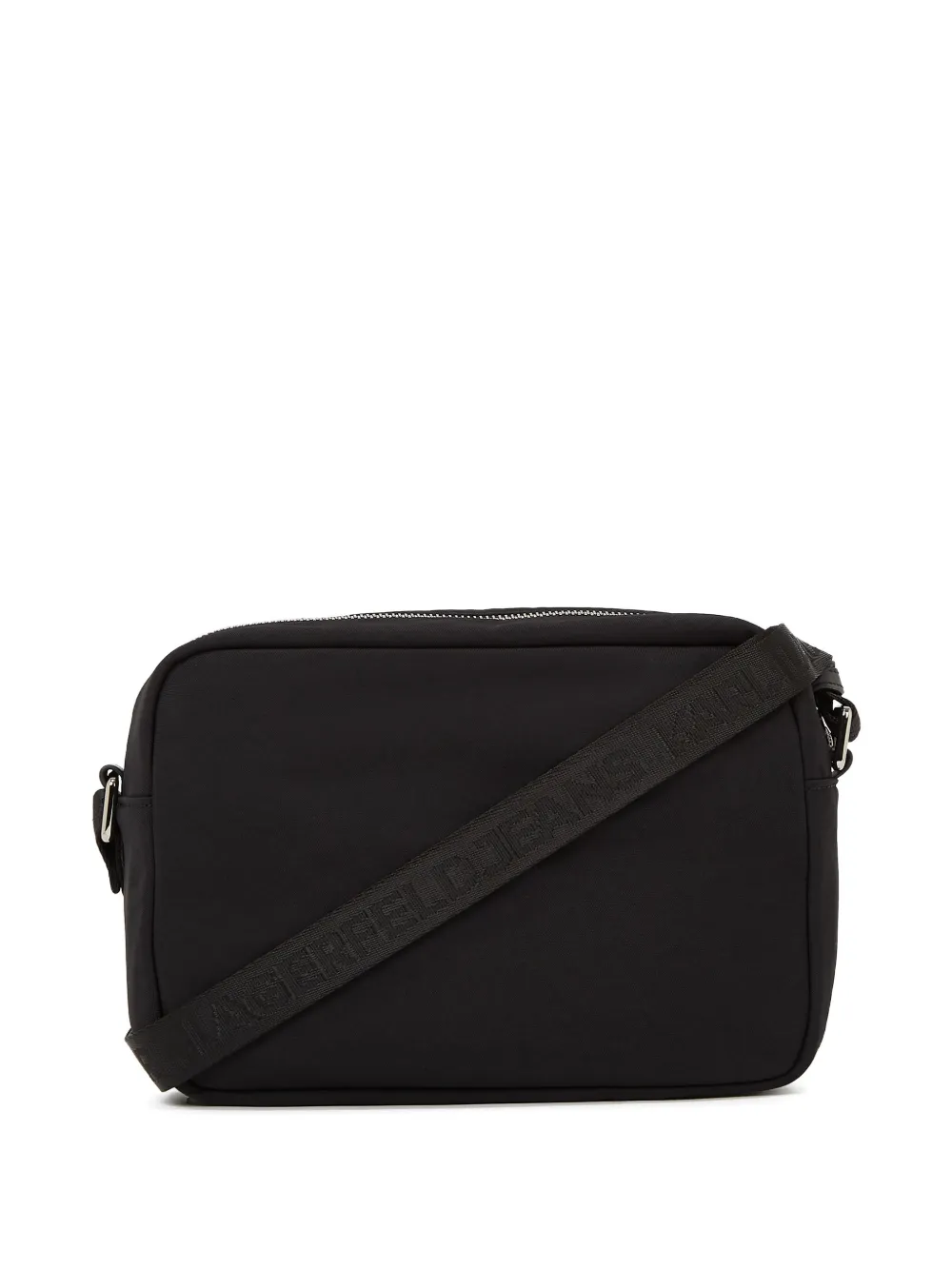 Karl Lagerfeld Jeans Messengertas met logoplakkaat en mesh vlak Zwart