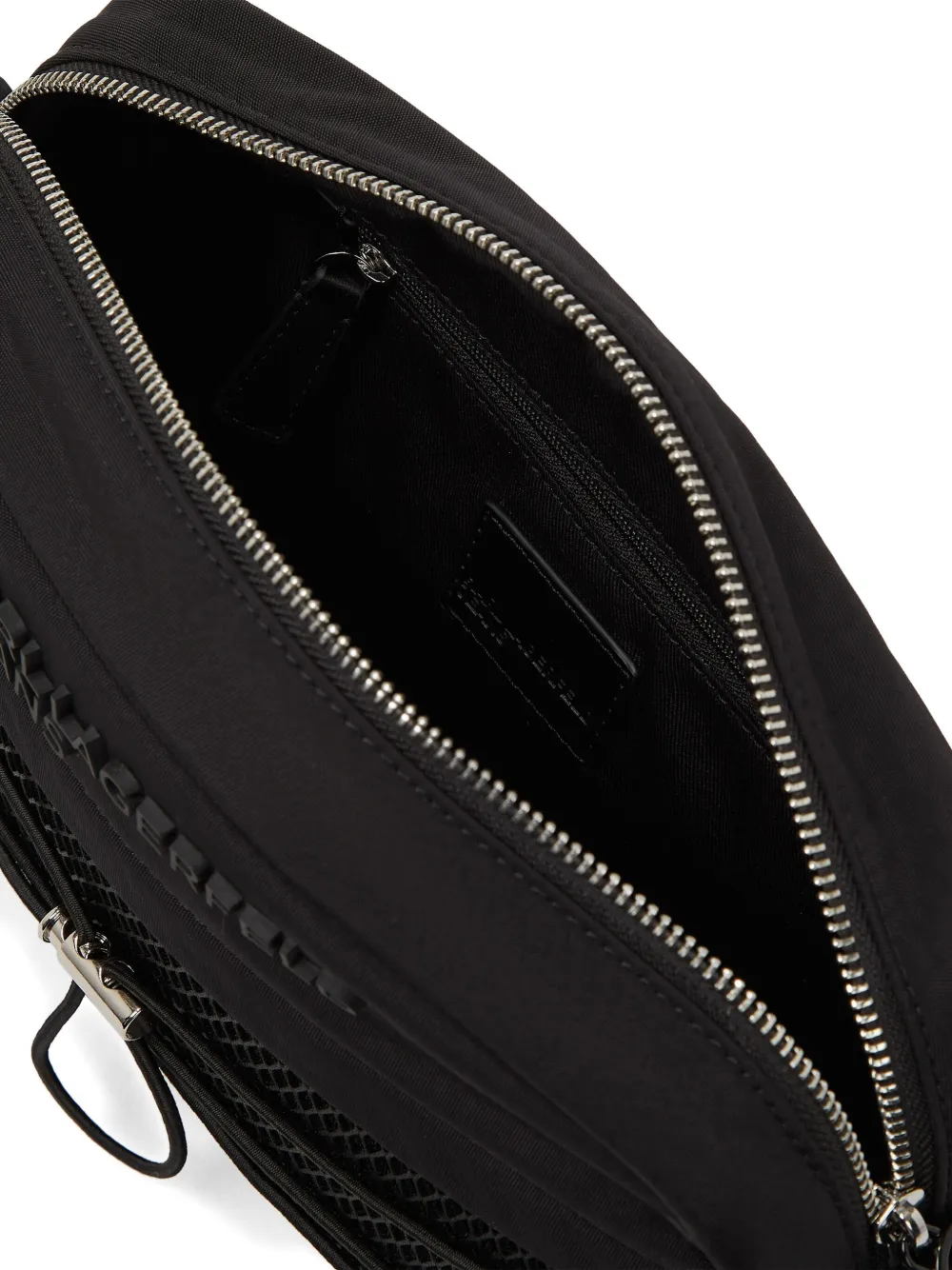 Karl Lagerfeld Jeans Messengertas met logoplakkaat en mesh vlak Zwart