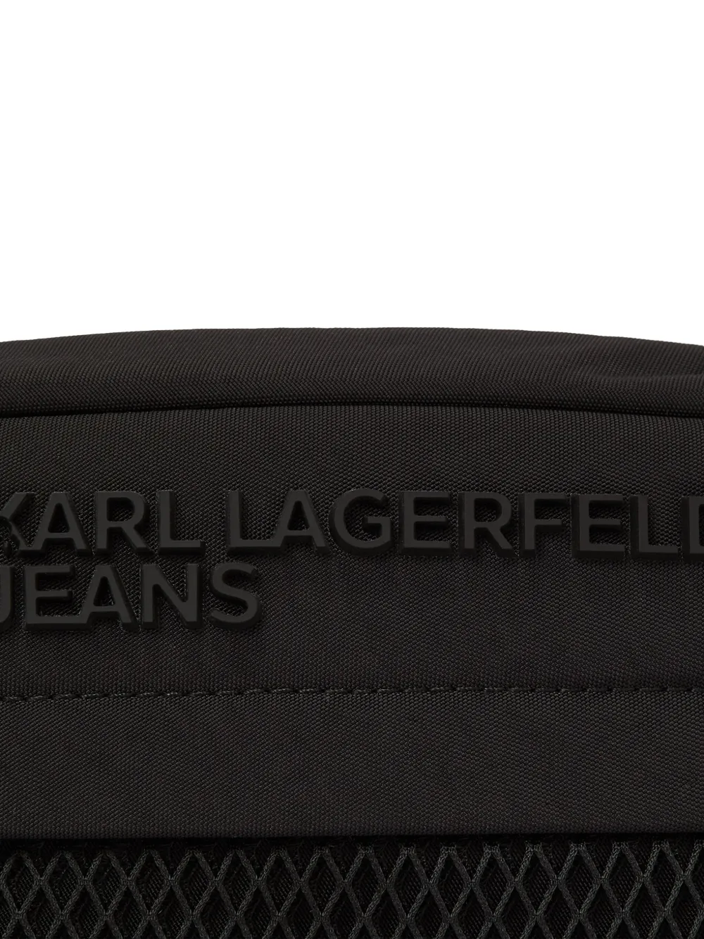 Karl Lagerfeld Jeans Messengertas met logoplakkaat en mesh vlak Zwart