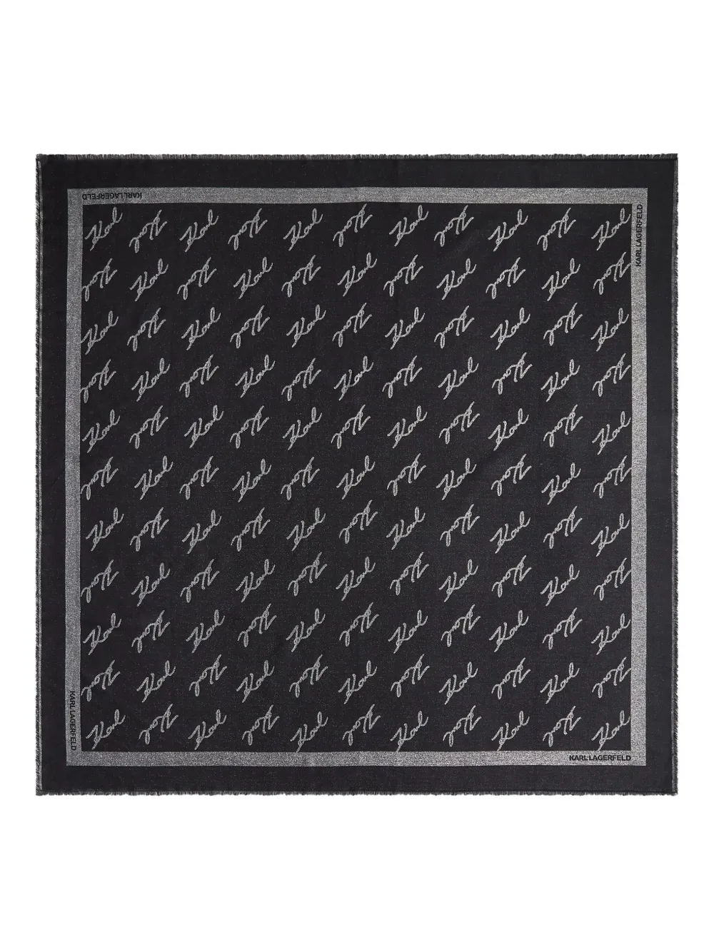 Karl Lagerfeld Sjaal met jacquard-logo Zwart