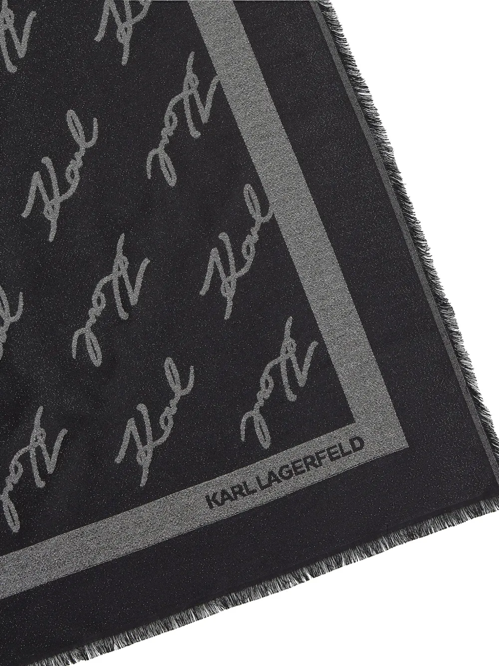 Karl Lagerfeld Sjaal met jacquard-logo Zwart