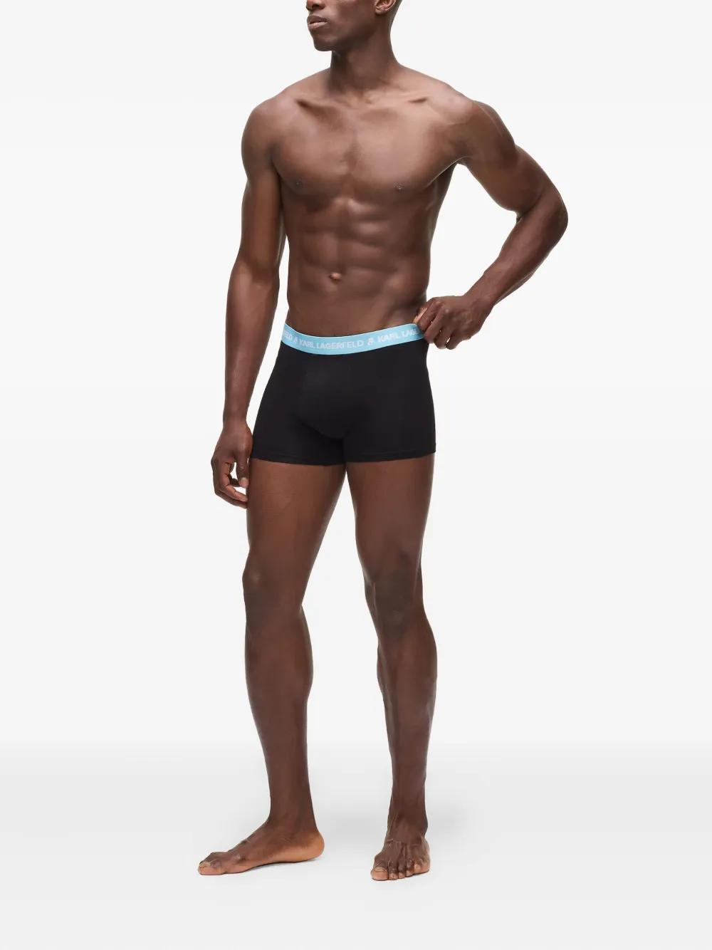 Karl Lagerfeld Drie boxershorts met logoband Zwart